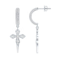 Lab Grown Diamond Designer Cross Earrings With Screw Back