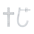 Lab Grown Diamond Religious Cross Earrings with Screw back