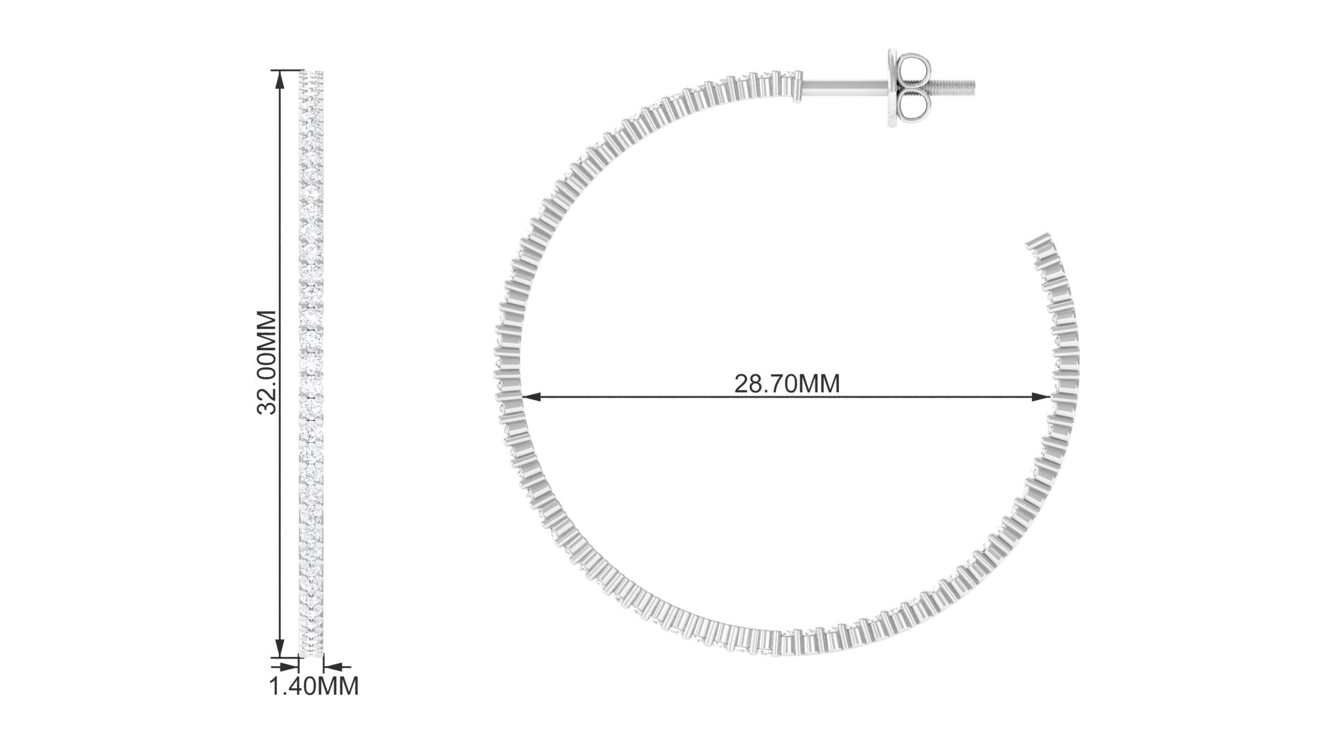 Certified Moissanite Big Hoop Earrings