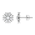 Certified Real Diamond Snowflake Earrings for Christmas