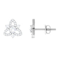 Real Diamond Flower Stud Earrings with Certificate