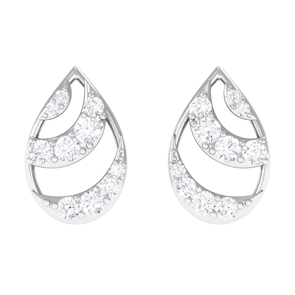 Natural Diamond Minimal Teardrop Stud Earrings