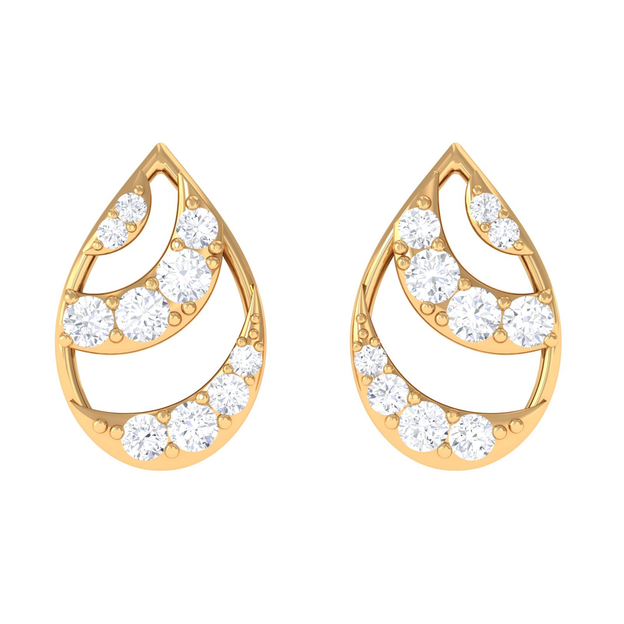 Natural Diamond Minimal Teardrop Stud Earrings