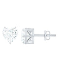 3 Carat Heart Shape Cubic Zirconia Solitaire Stud Earrings