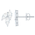 Nature Inspired Marquise Cut Zircon Leaf Stud Earrings