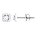 Cubic Zirconia Halo Stud Earrings