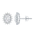 Certified 1.9 Carat Oval Cut Cubic Zirconia Studs