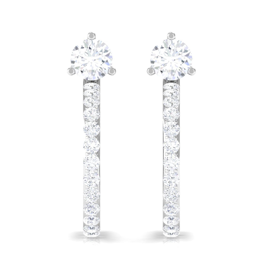 Cubic Zirconia Minimal Half Hoop Earrings