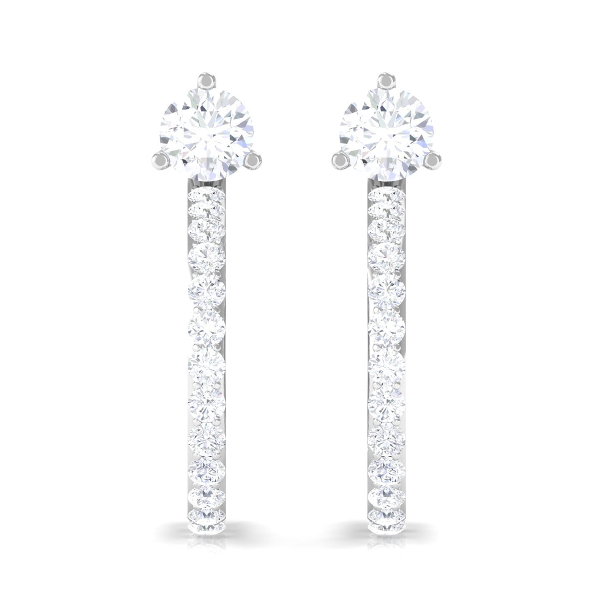 Cubic Zirconia Minimal Half Hoop Earrings
