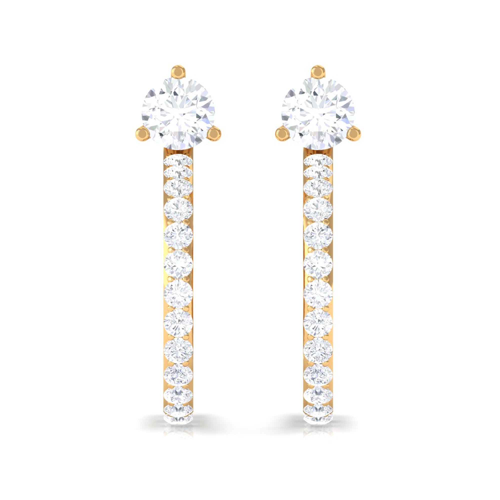 Cubic Zirconia Minimal Half Hoop Earrings