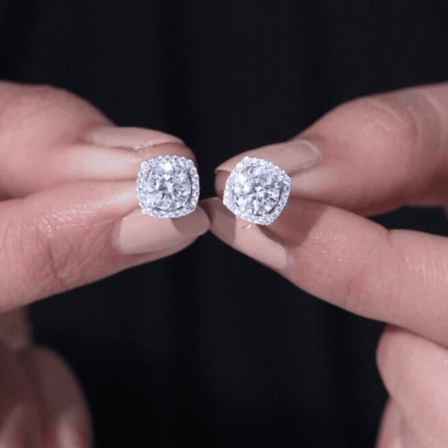 2.25 CT Round Cut Zircon Cocktail Halo Stud Earrings