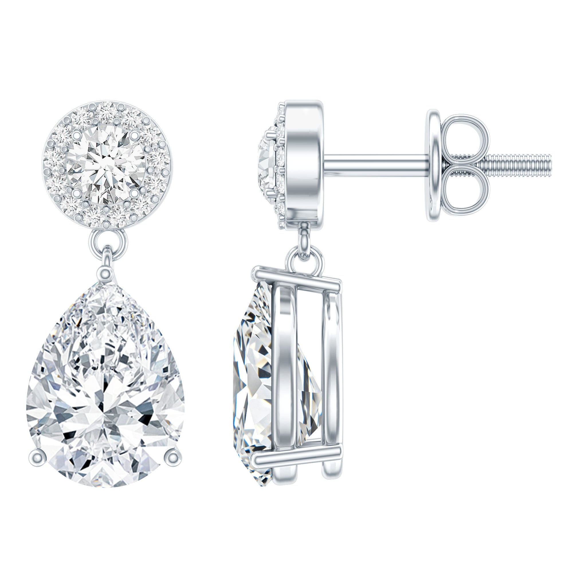 Classic Zircon Bridal Drop Earrings