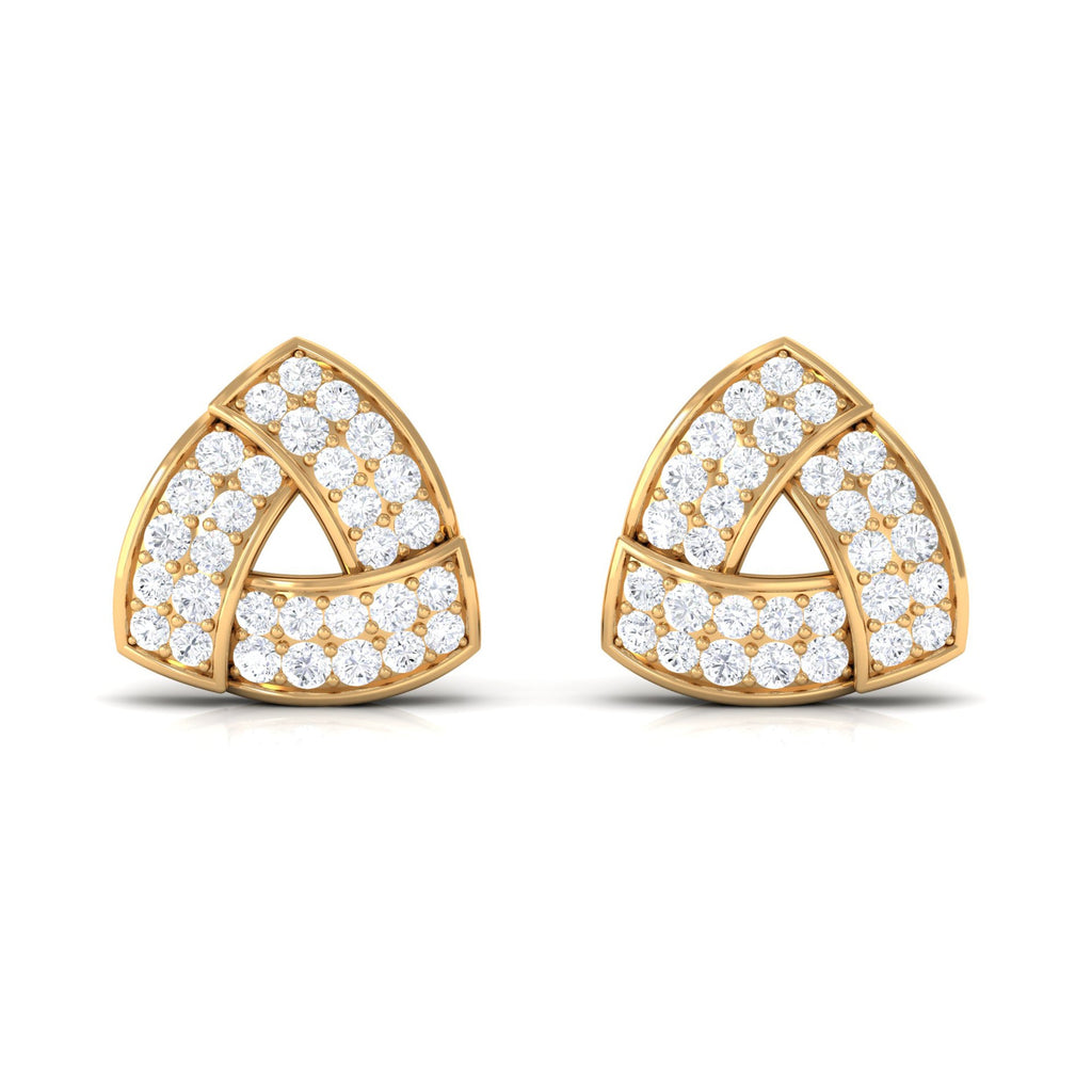 Minimal Diamond Triangle Earrings with Screw Back