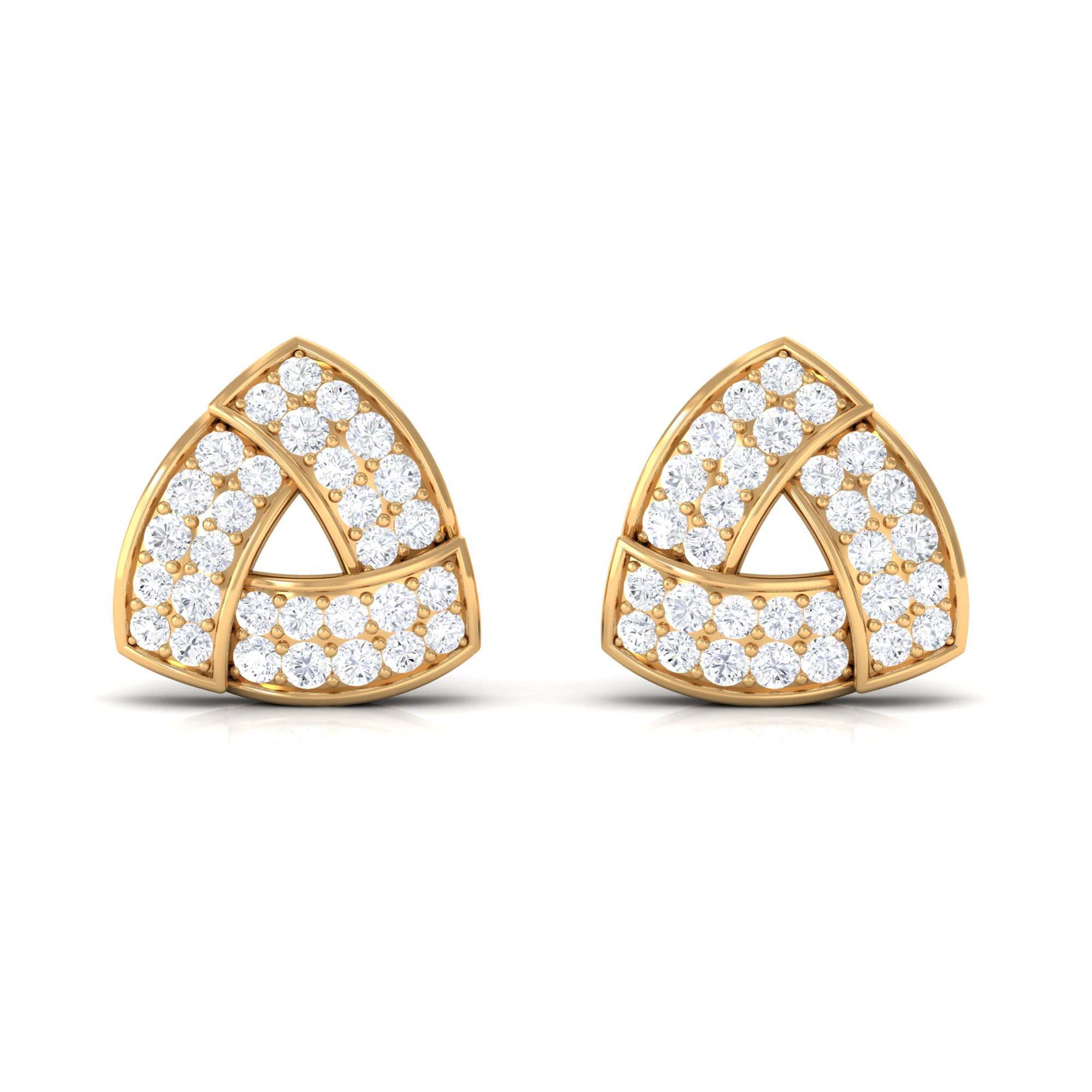 Minimal Diamond Triangle Earrings with Screw Back