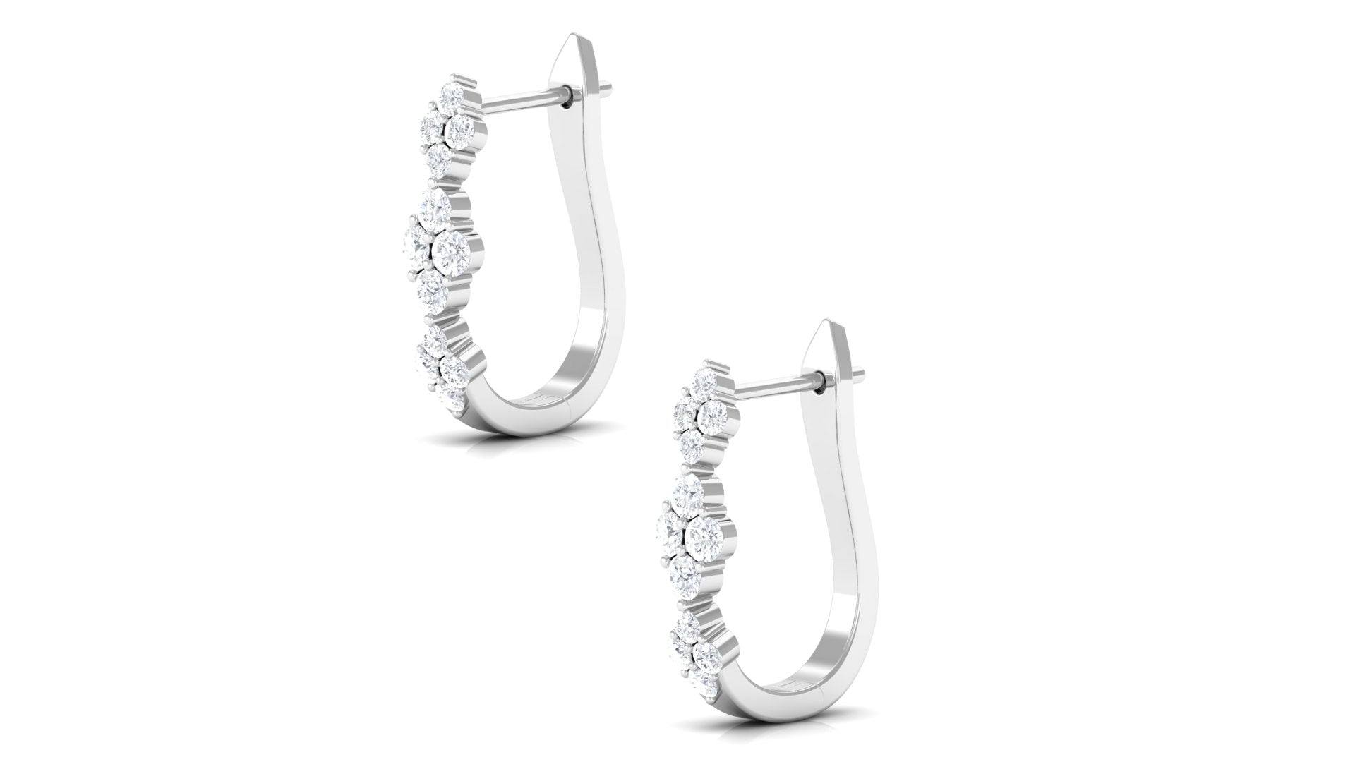 Certified Natural Diamond J Hoop Earrings