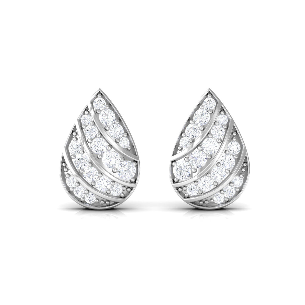 Certified Diamond Teardrop Stud Earrings For Her