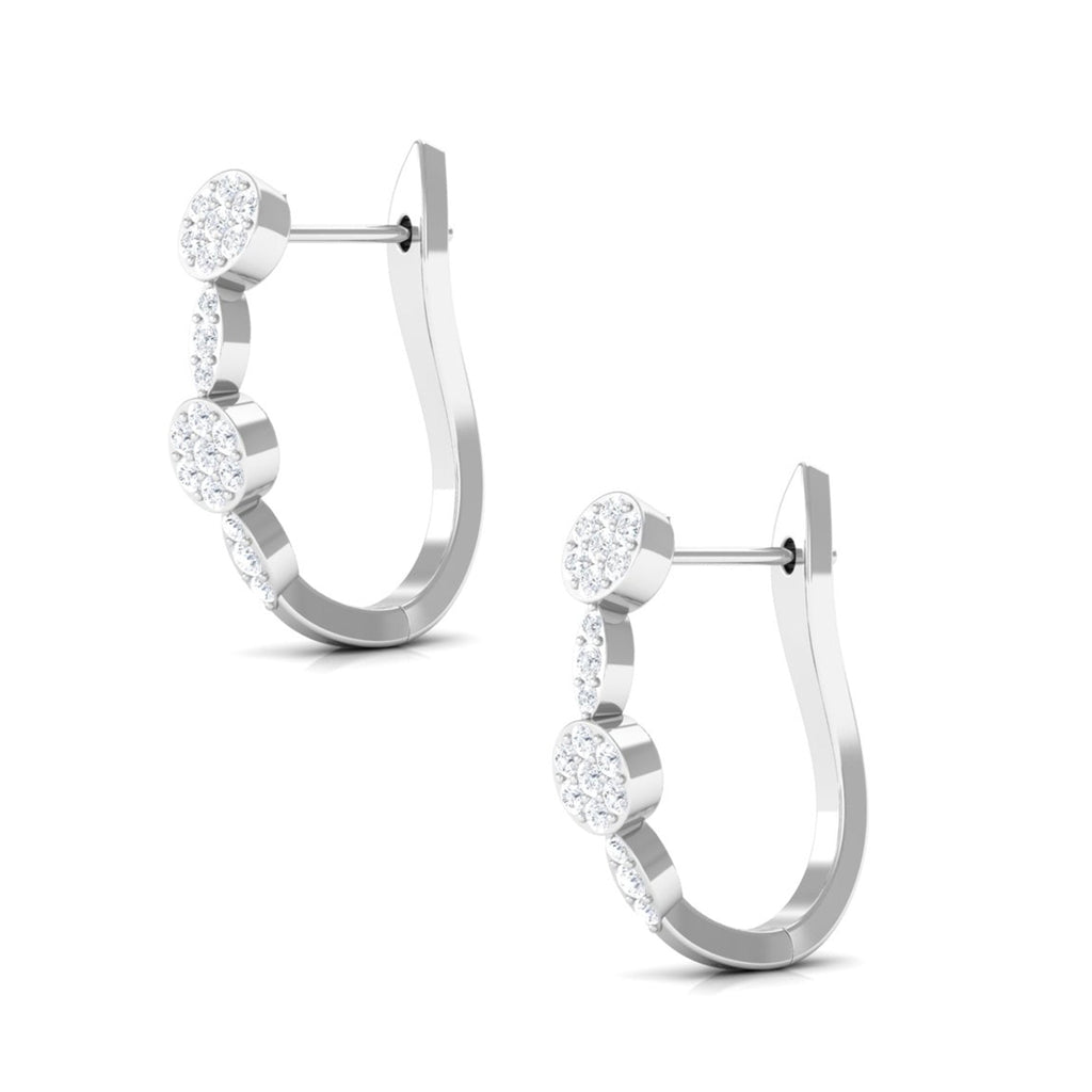Natural Diamond Classic U Hoop Earrings
