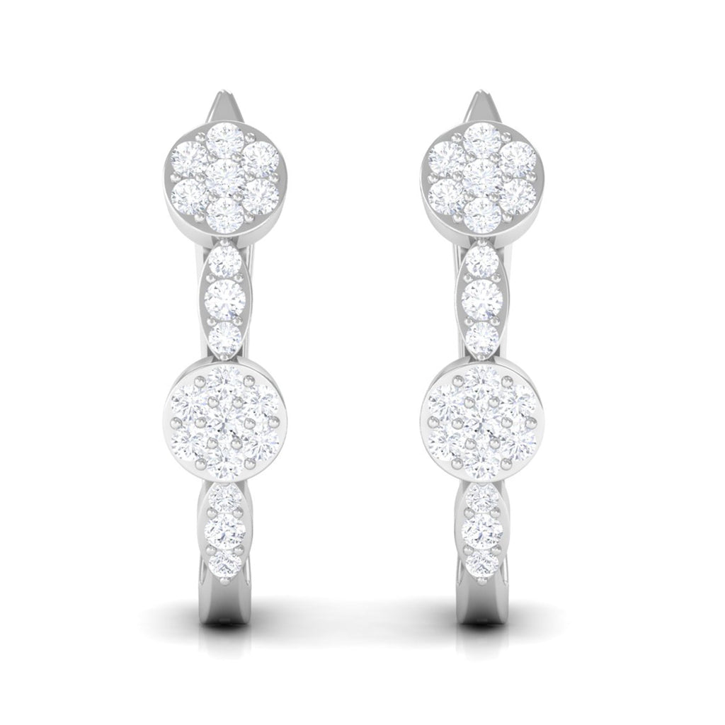Natural Diamond Classic U Hoop Earrings