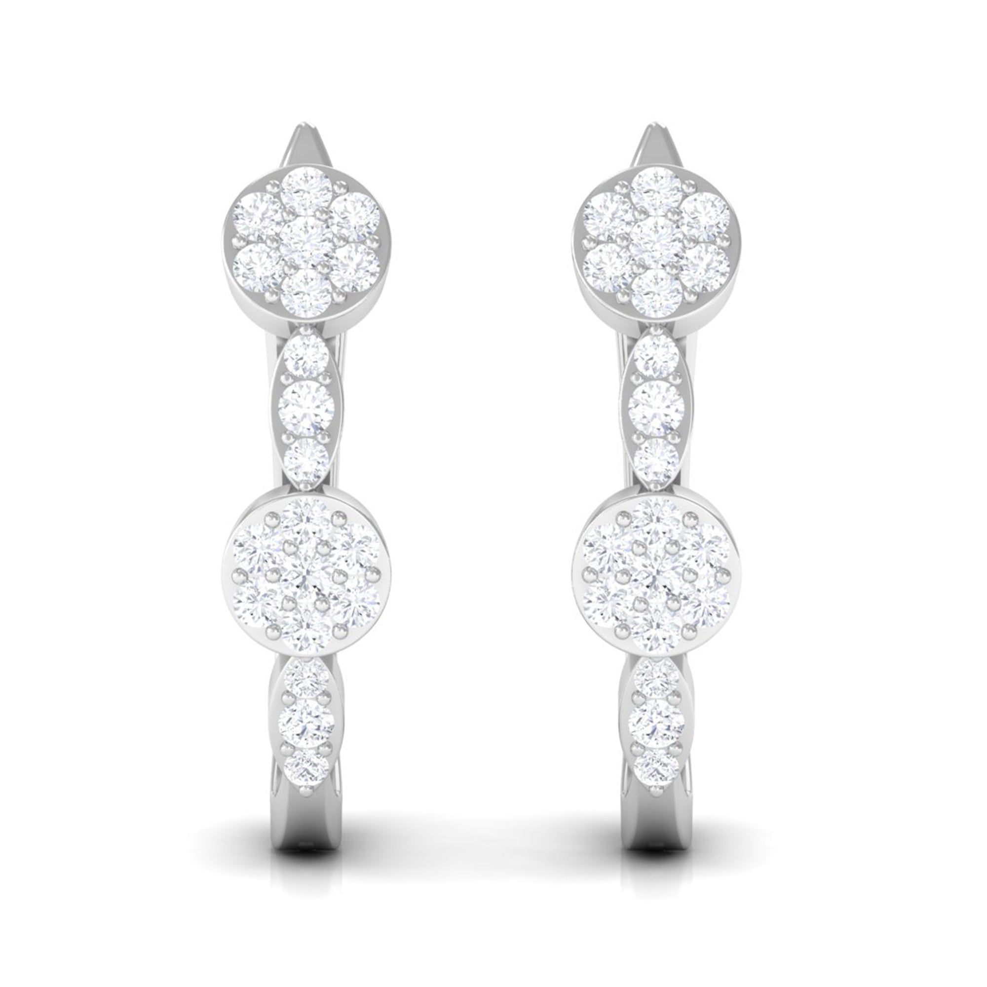 Natural Diamond Classic U Hoop Earrings