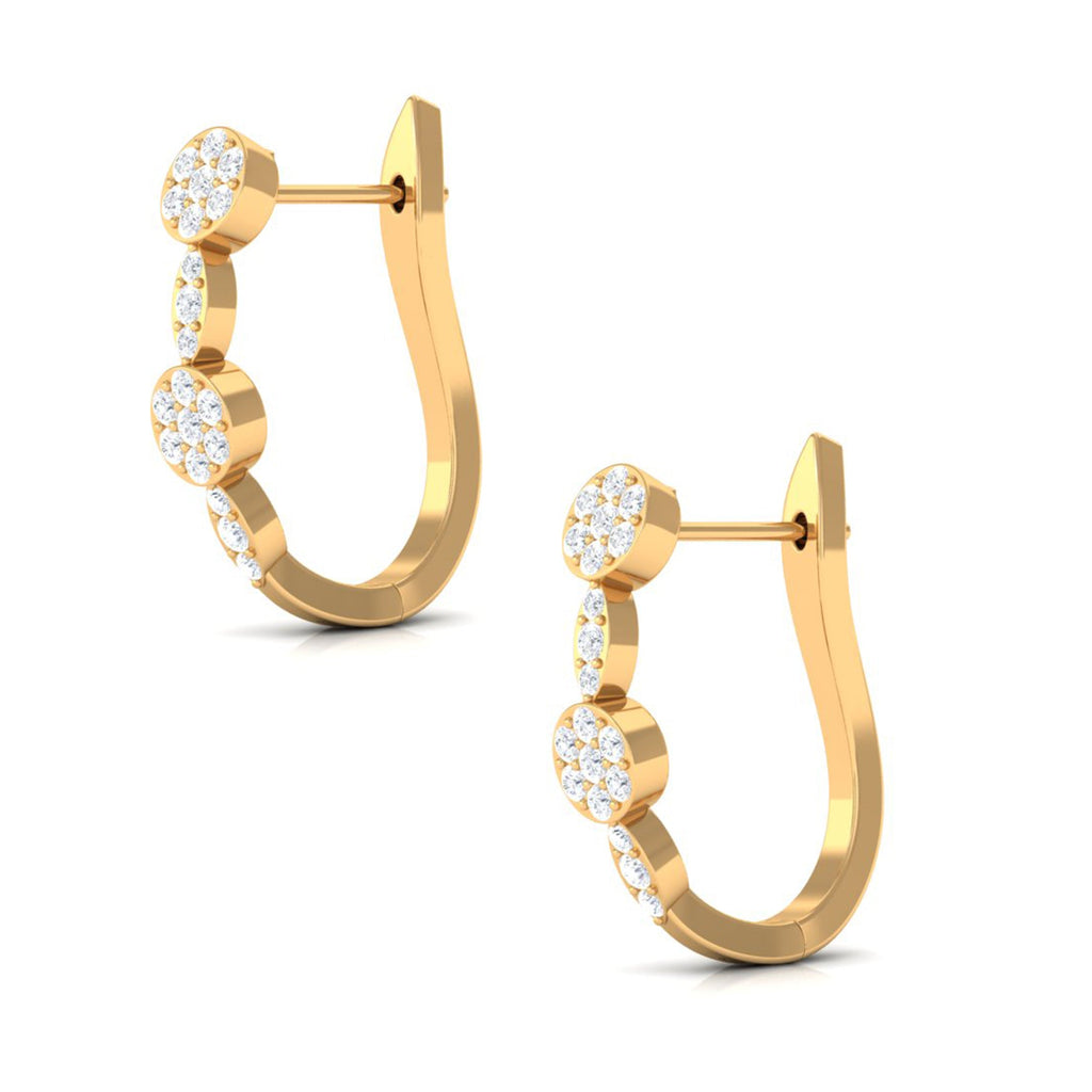 Natural Diamond Classic U Hoop Earrings