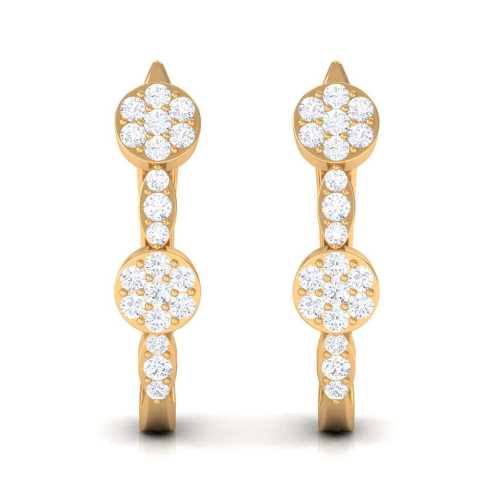 Natural Diamond Classic U Hoop Earrings