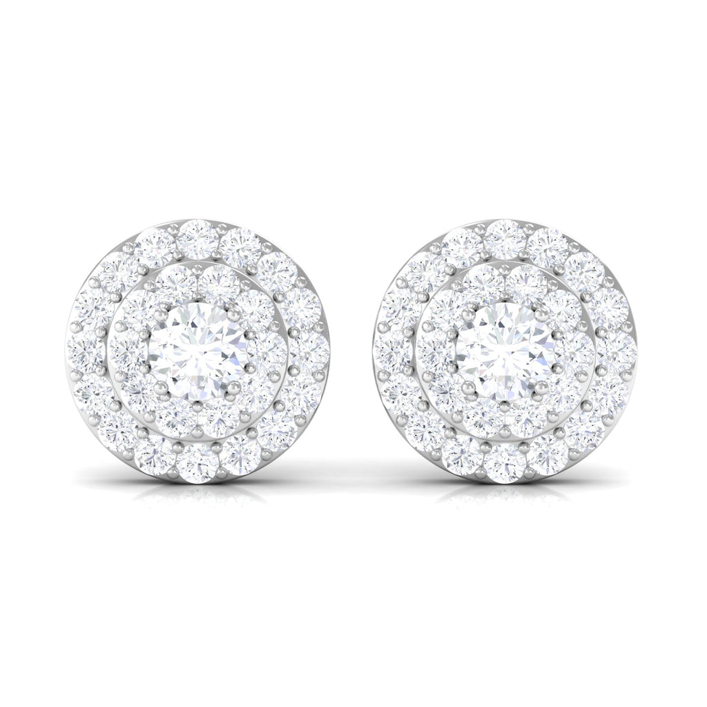 Natural Diamond Cluster Earrings with Certificate
