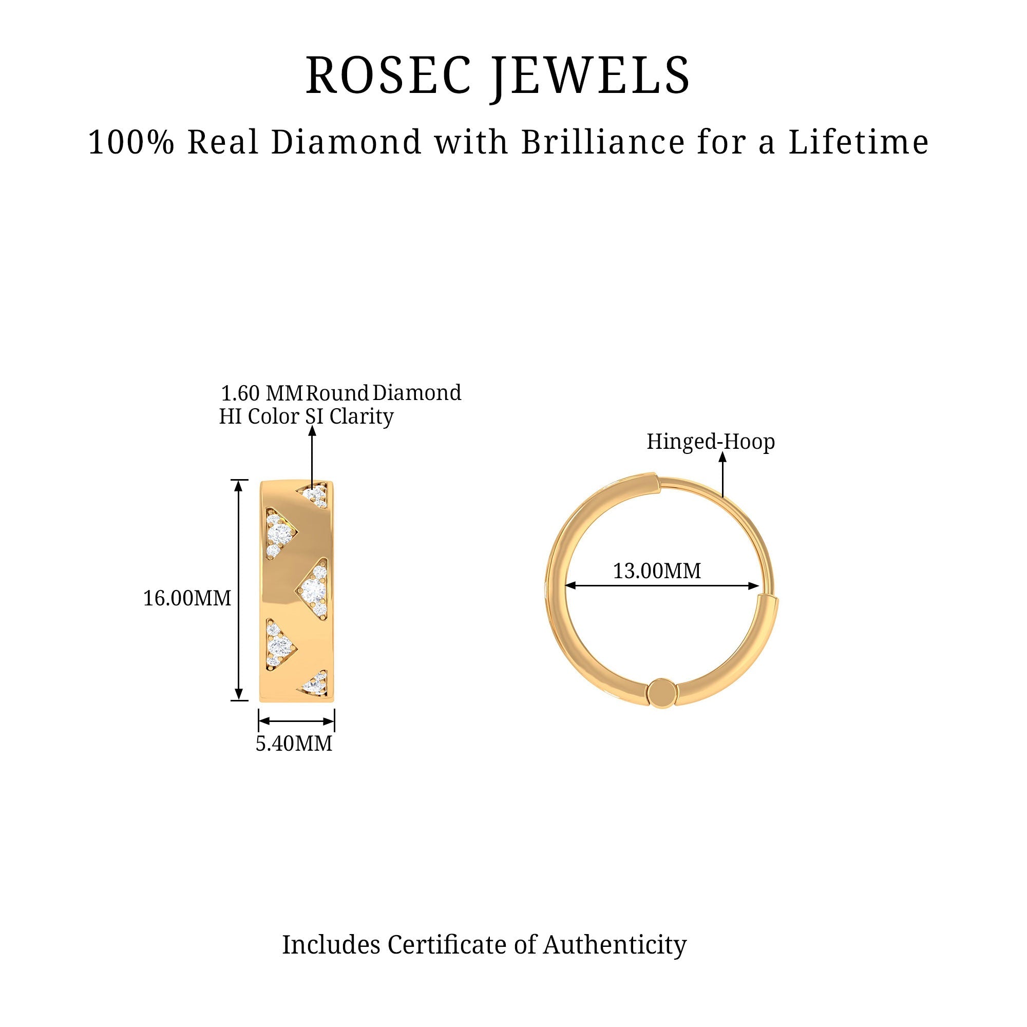 Certified Diamond Hoops For Women