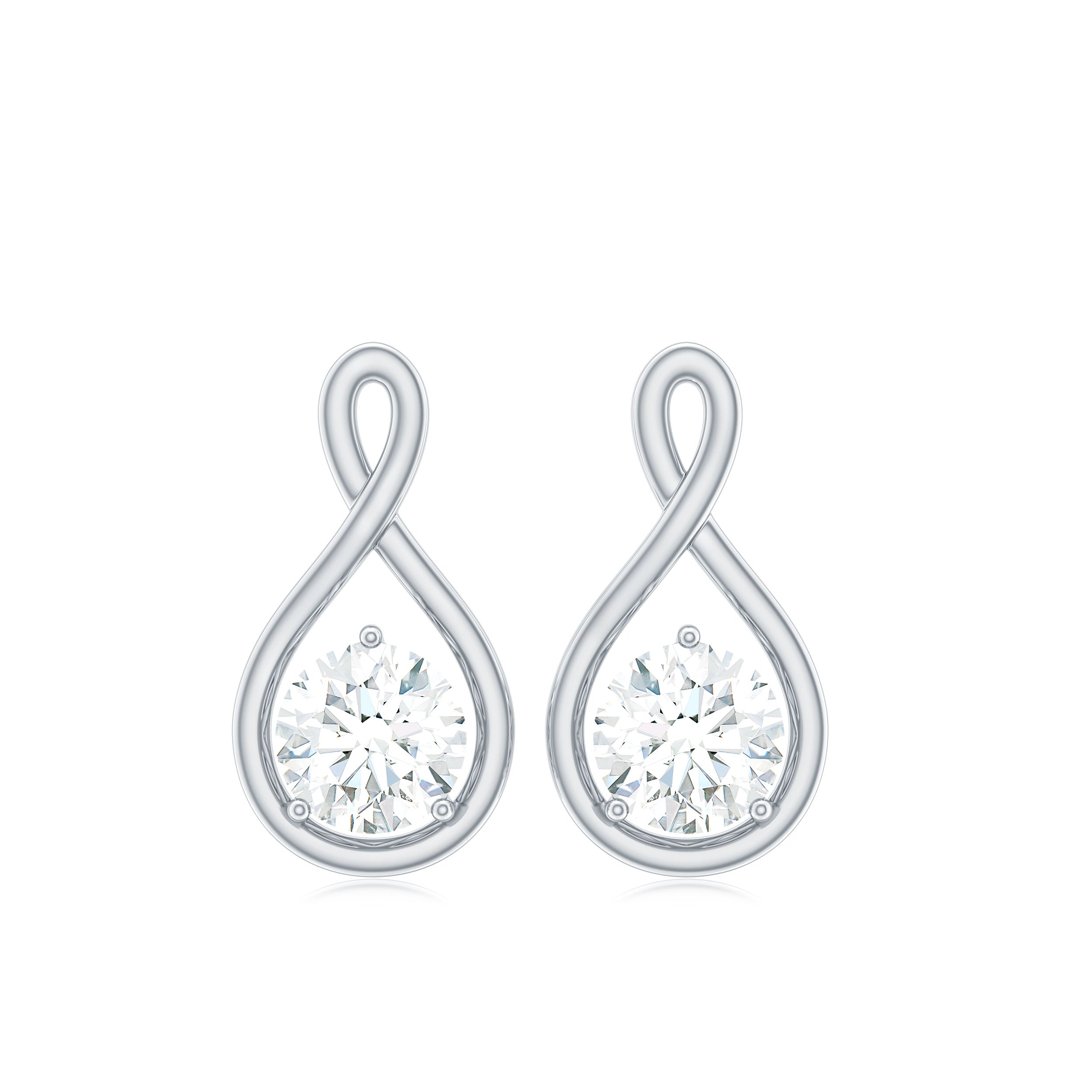 0.50 CT Round Cut Moissanite Infinity Stud Earrings