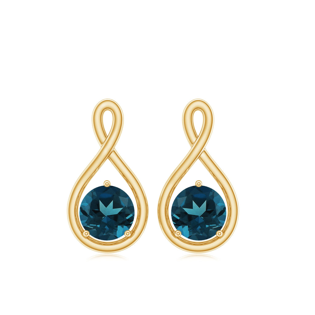 1/2 CT London Blue Topaz Solitaire Infinity Stud Earrings