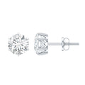 Claw Set Moissanite Solitaire Stud Earrings with Screw Backs