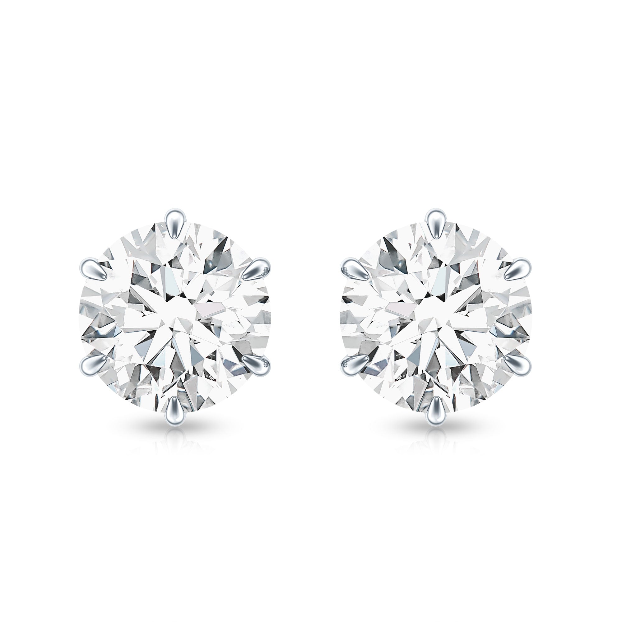 Claw Set Moissanite Solitaire Stud Earrings with Screw Backs