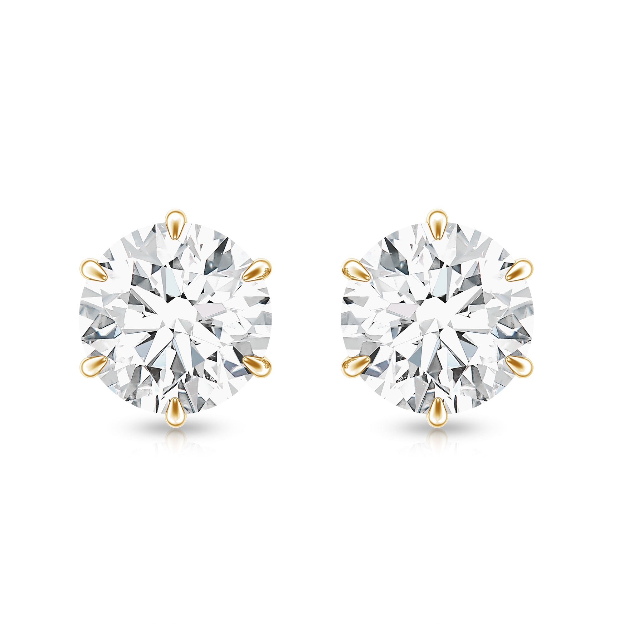 Claw Set Moissanite Solitaire Stud Earrings with Screw Backs