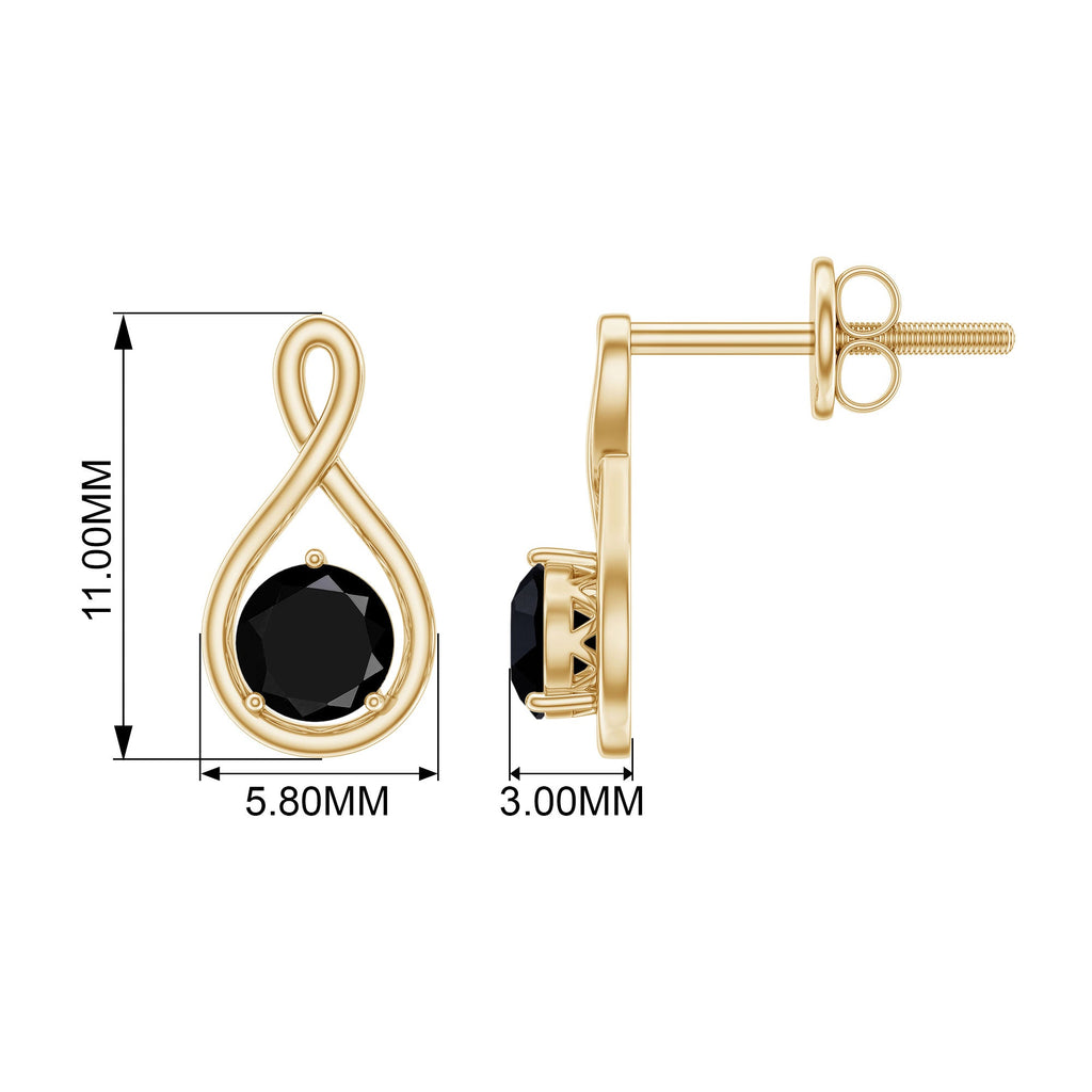 1.6 Carat Solitaire Lab Created Black Diamond Infinity Stud Earrings