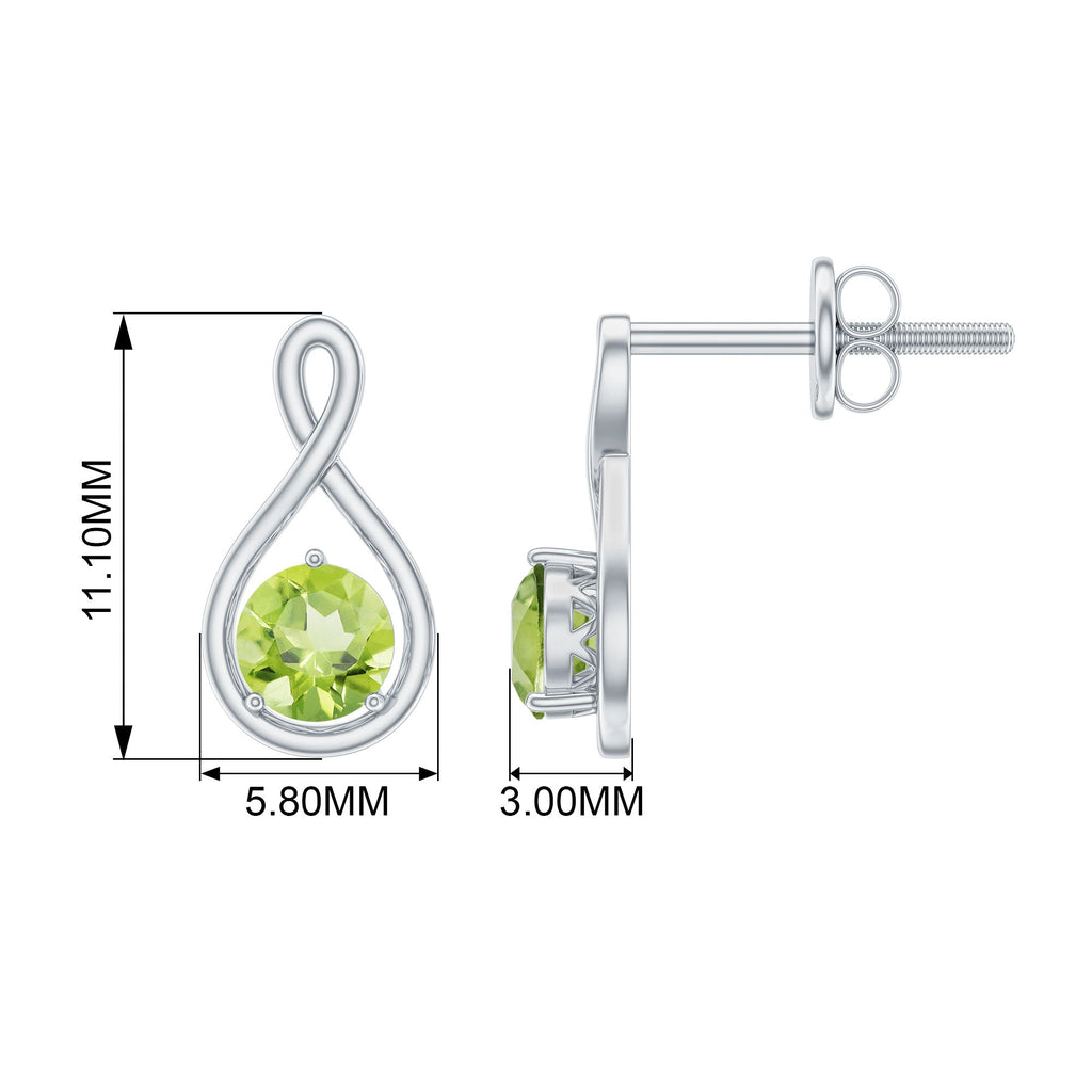 1 Carat Solitaire Peridot Infinity Stud Earrings
