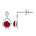 1/2 CT Solitaire Ruby Infinity Stud Earrings