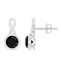 1.6 Carat Lab Grown Black and White Diamond Infinity Stud Earrings