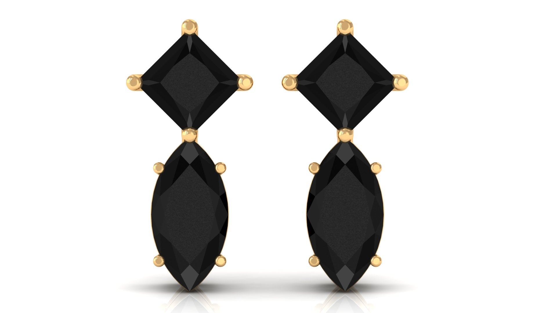 Natural Black Spinel Minimal Stud Earrings
