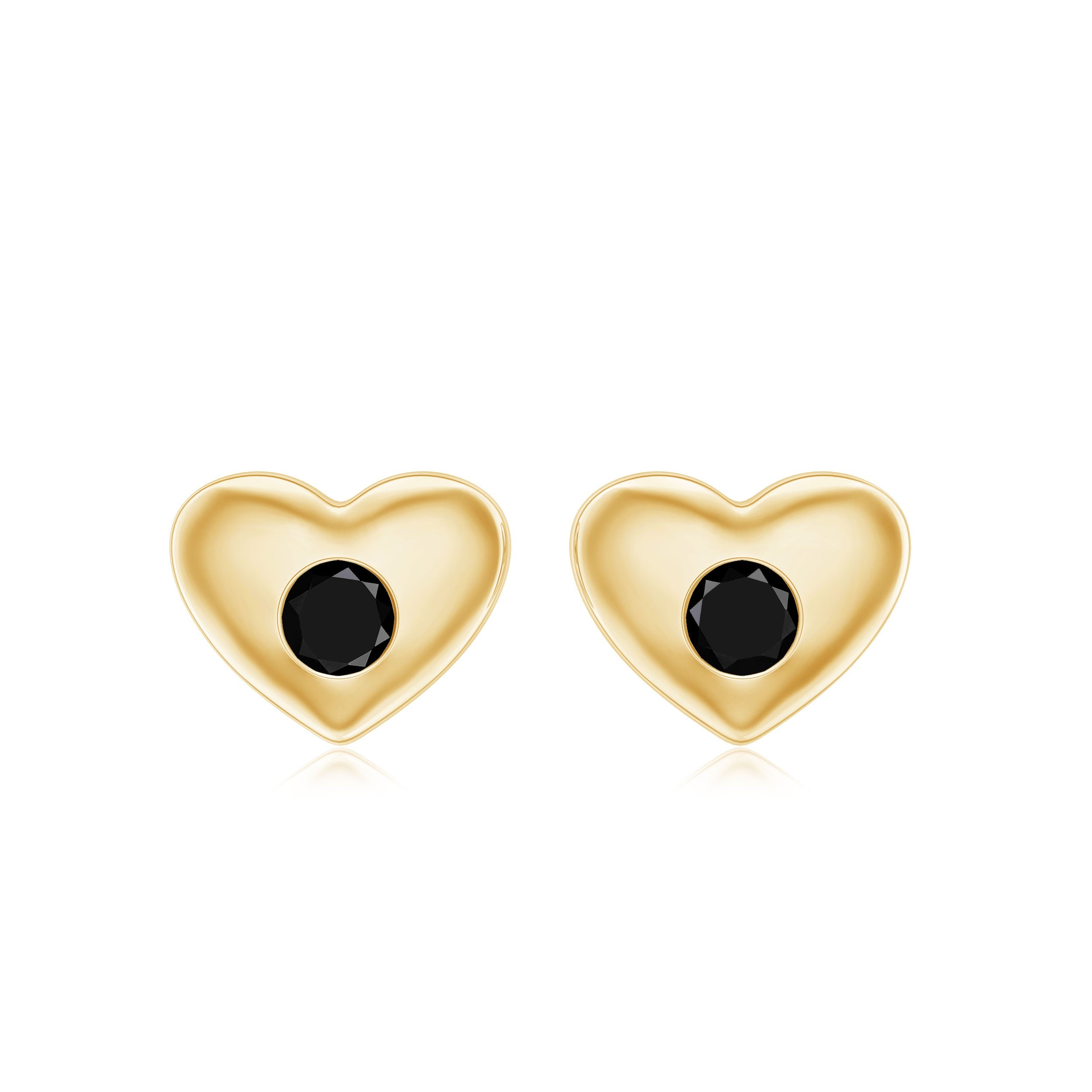 Gypsy Set Black Onyx Heart Stud Earrings For Women