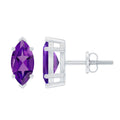 1.48 Carat Marquise Cut Amethyst Solitaire Stud Earrings