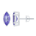 1.3 Carat Marquise Cut Tanzanite Solitaire Stud Earrings