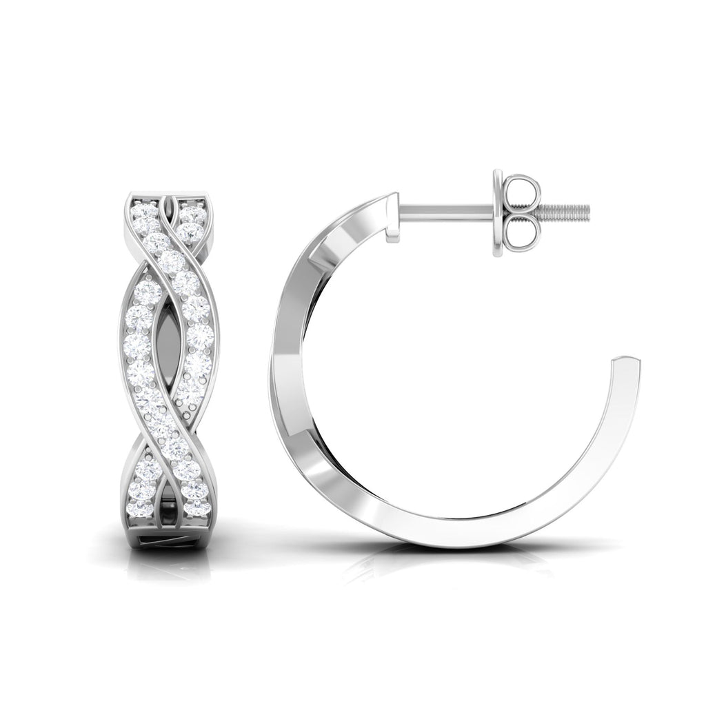 Natural Infinity Style Diamond Hoop Earrings