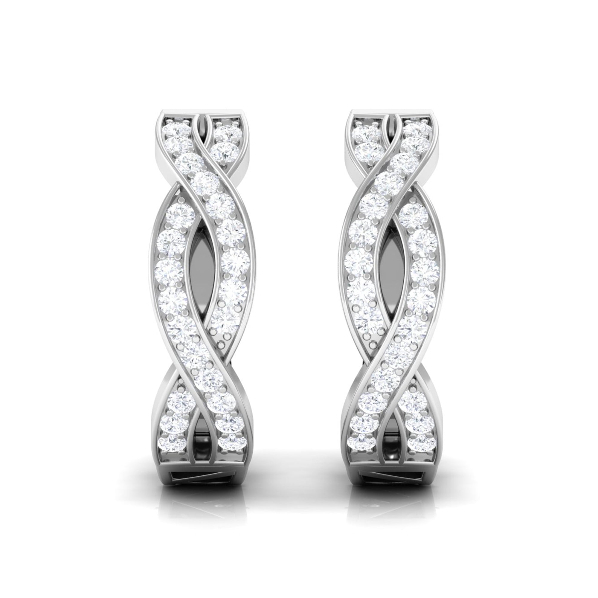 Natural Infinity Style Diamond Hoop Earrings