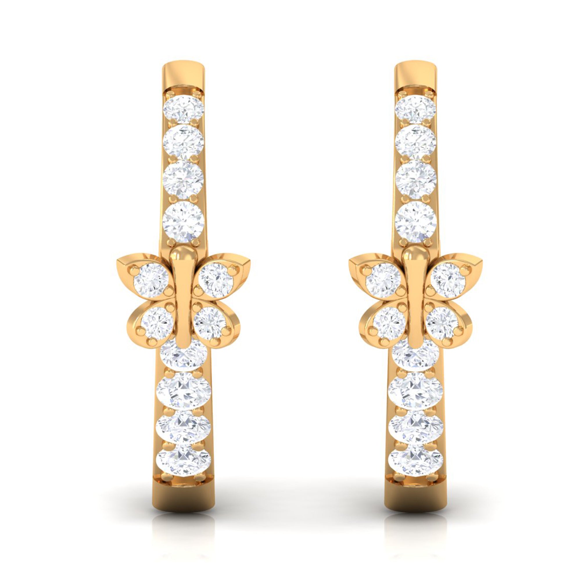 Certified Diamond Butterfly Hoop Earrings