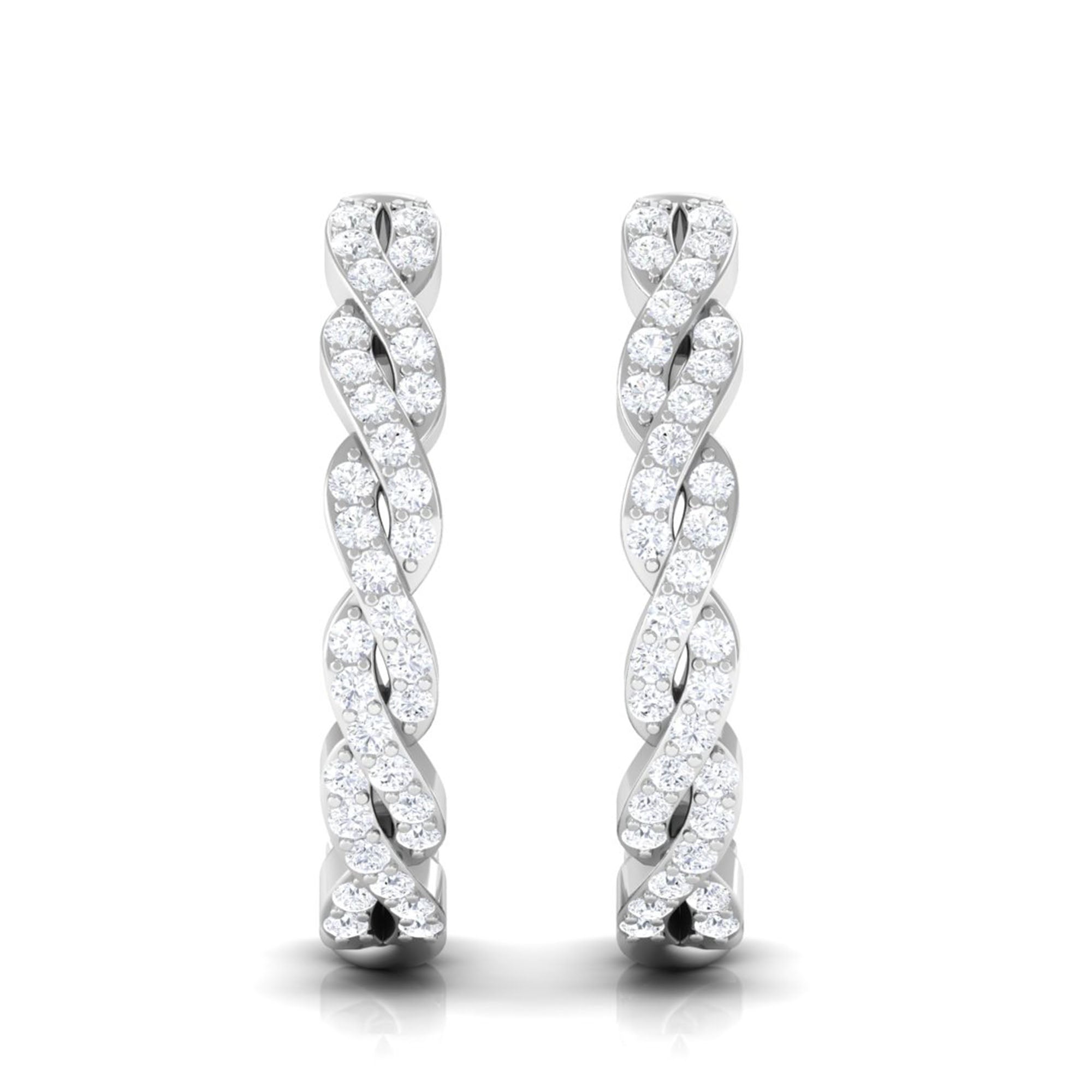 Natural Diamond Infinity Hoop Earrings with Authenticity Certificate