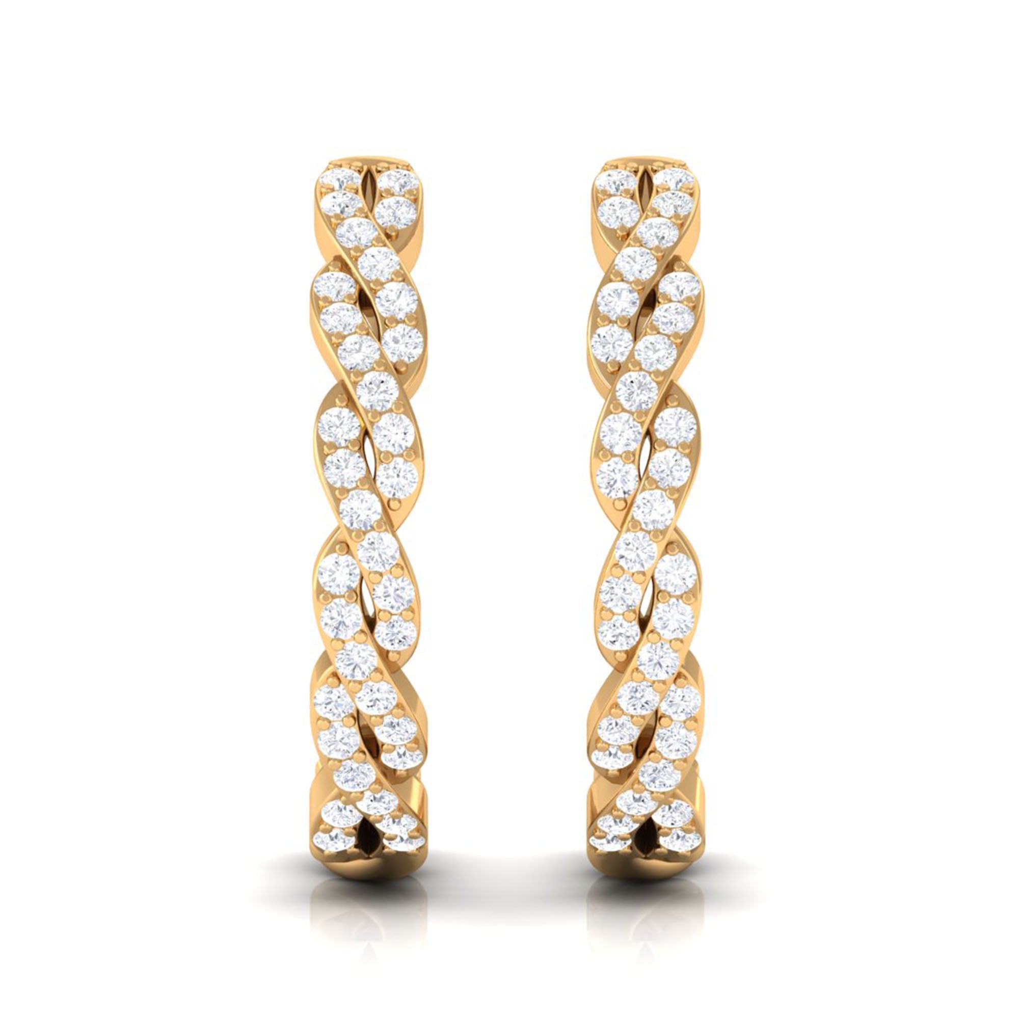 Natural Diamond Infinity Hoop Earrings with Authenticity Certificate