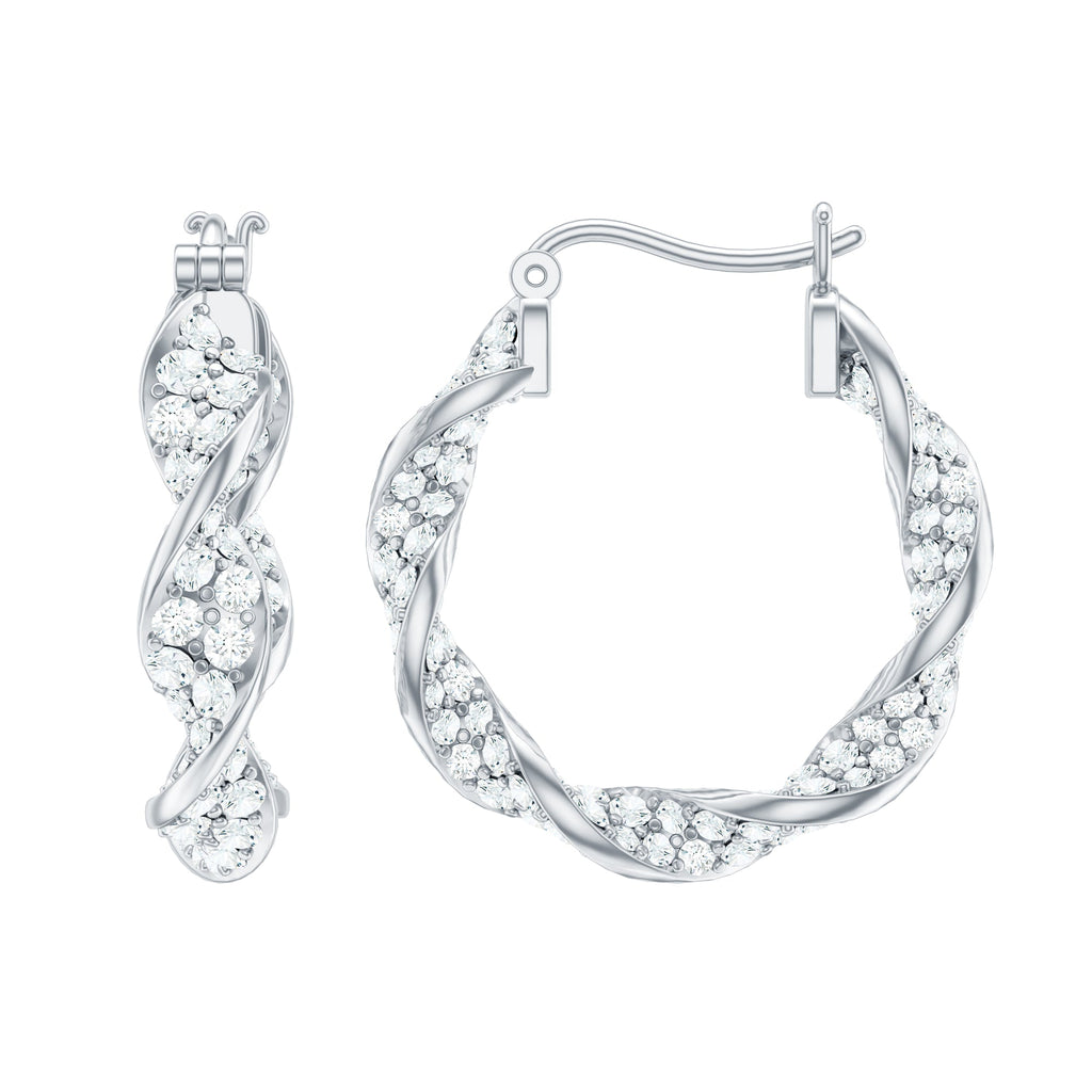 Certified Moissanite Big Hoop Earrings for Her