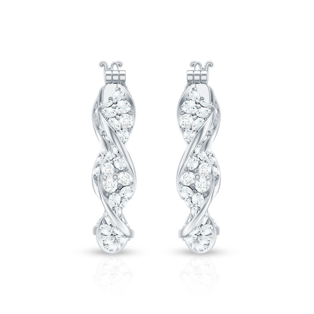 Certified Moissanite Big Hoop Earrings for Her
