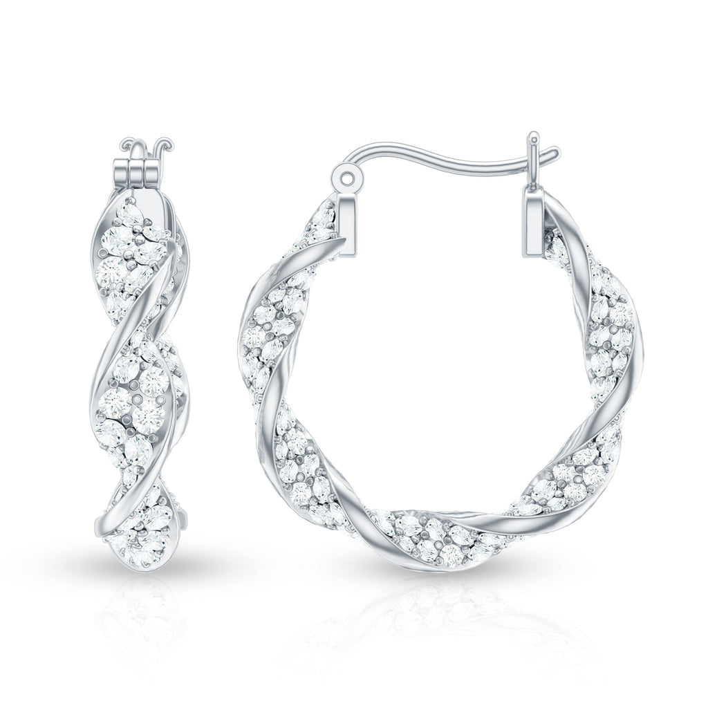 Certified Moissanite Big Hoop Earrings for Her