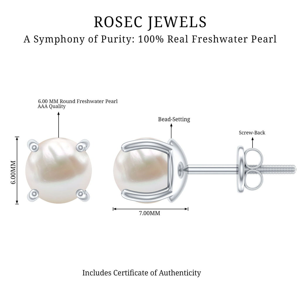 Natural 4.4 Carat Pearl Stud Earrings with Certificate