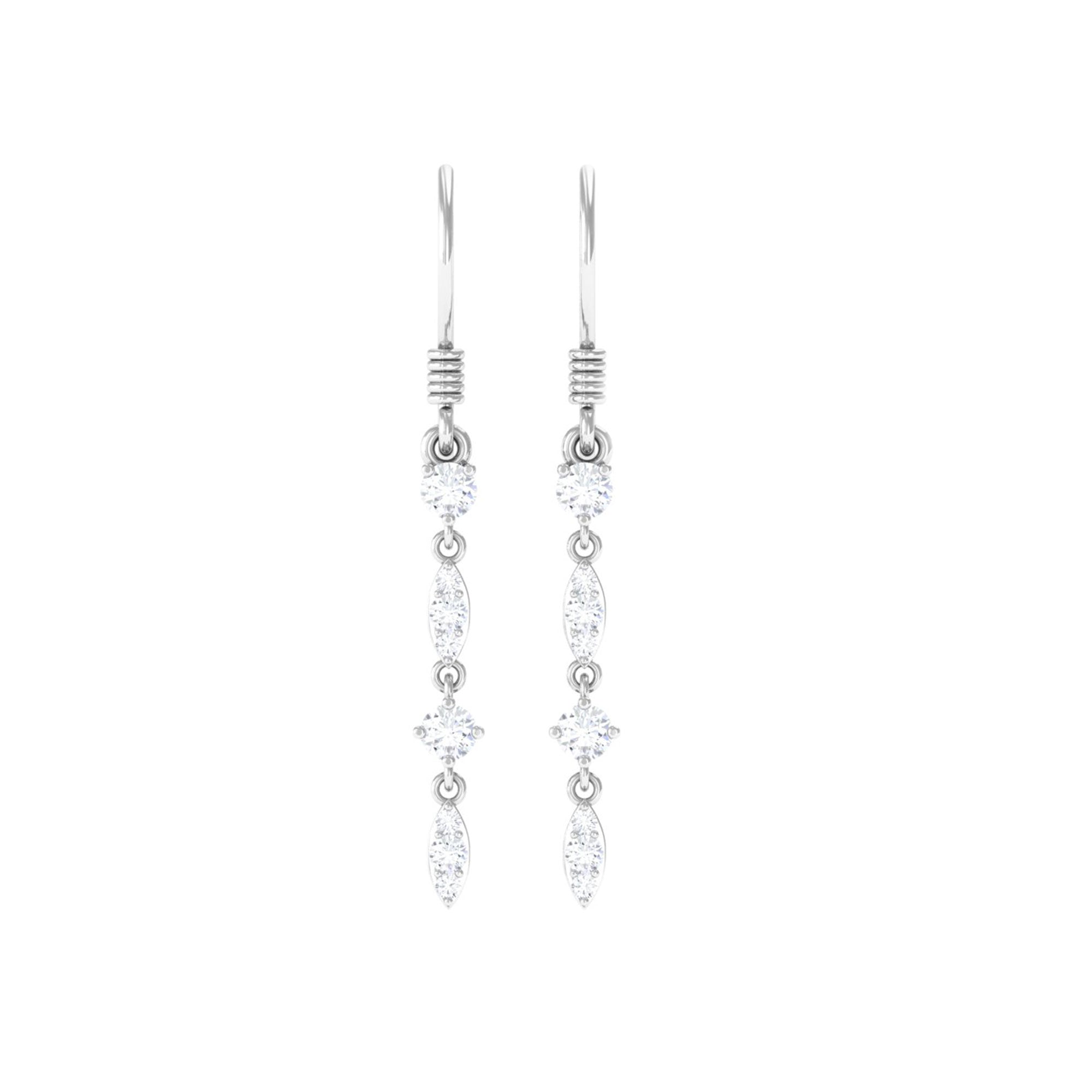 0.5 Carat Natural Diamond Dangle Earrings for Women